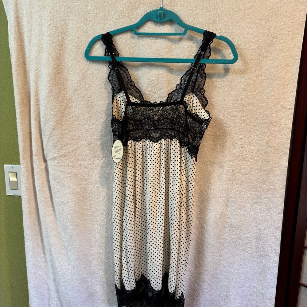 Soma Black and Pink Lace babydoll nightie with Vintage Charm - Picture 9 of 9